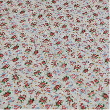 Floral Pink Clusters on white 100% Cotton 157-4