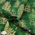 Christmas Sparkling Gold Trees on Green 100% Cotton from John Louden