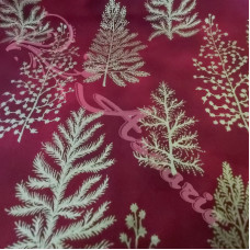 Christmas Sparkling Gold Trees on Red 100% Cotton from John Louden